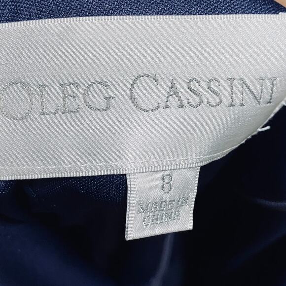 Oleg Cassini Velvet Draped Cocktail Mini Dress Sheath Long Sleeve Gathered 8 - Picture 10 of 12